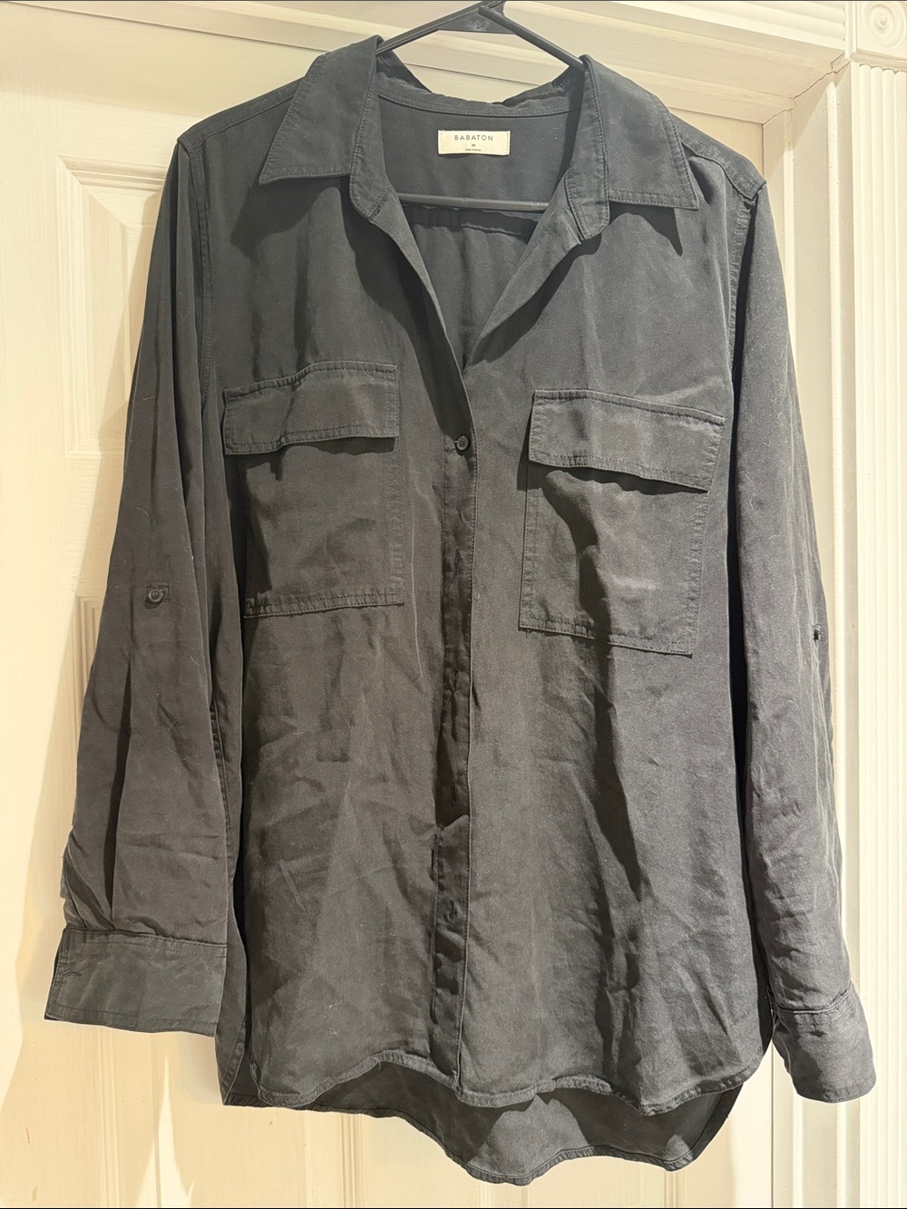 Aritzia Babaton Black Utility Shirt